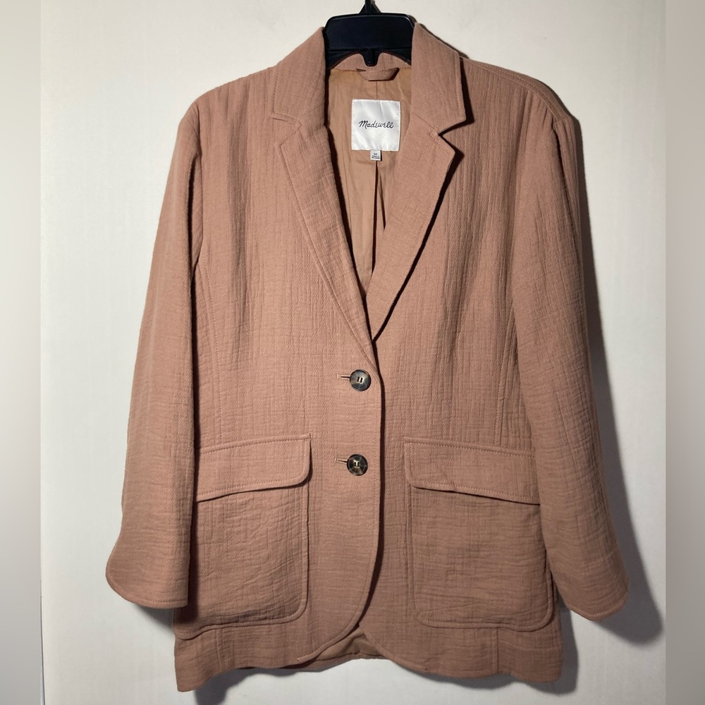 Madewell Relaxed Larsen Blazer Cotton/Linen Slightly Oversized Size XSmall